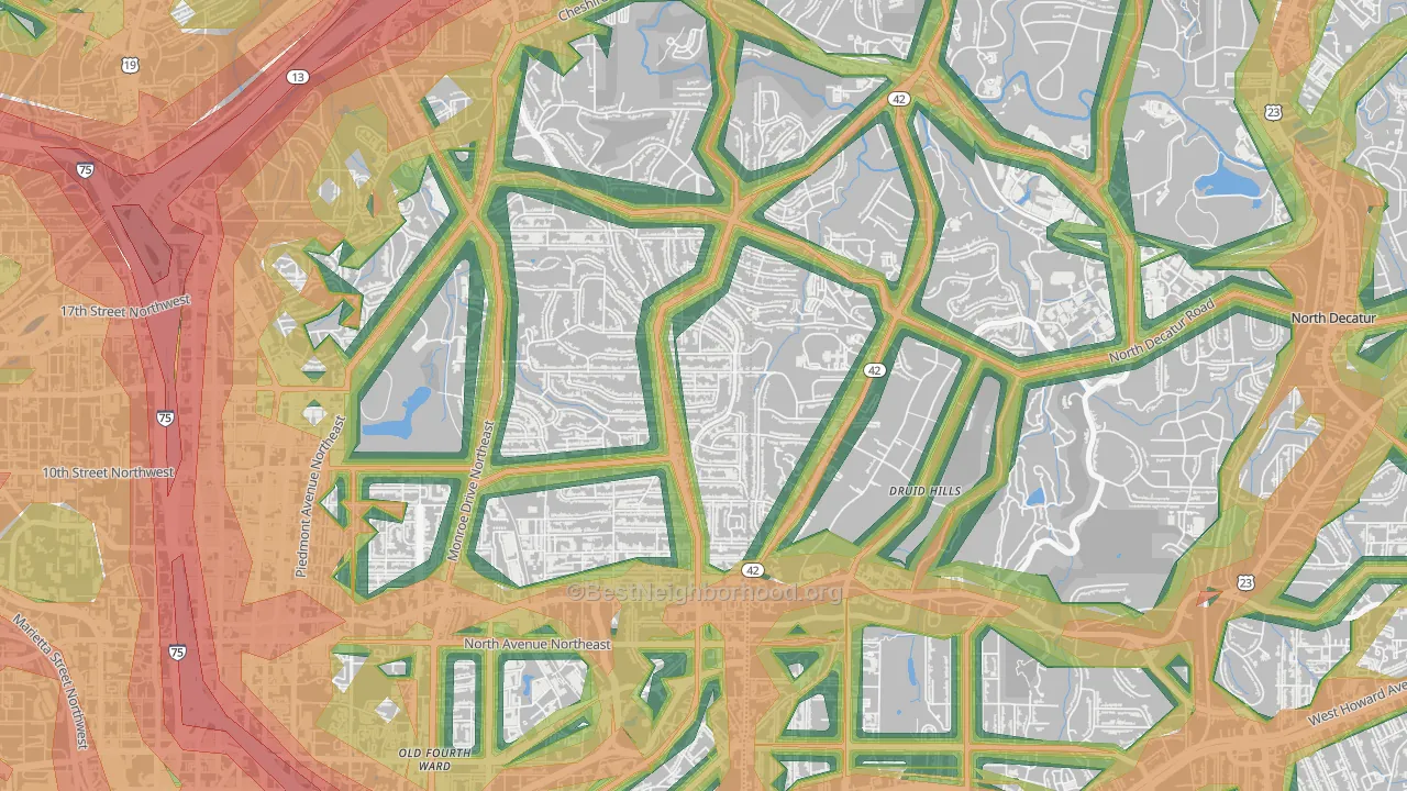 30306, GA Map of Noise Levels in 30306