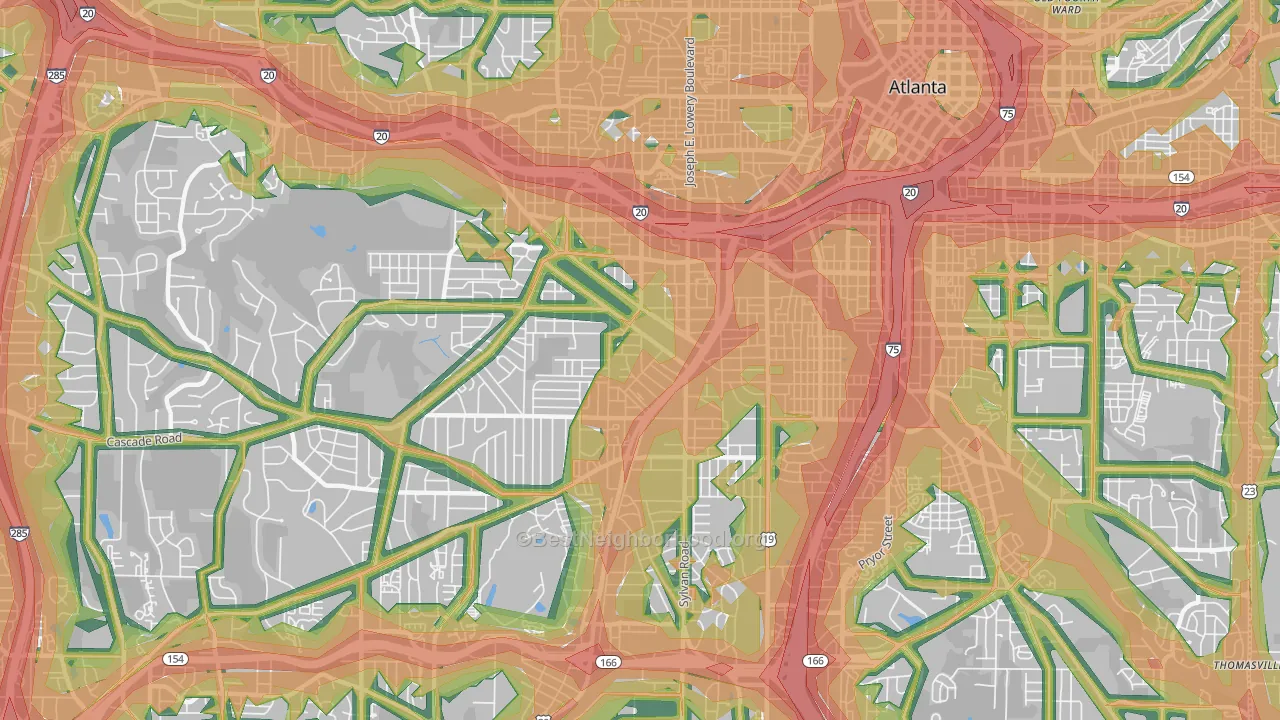 30310, GA Map of Noise Levels in 30310