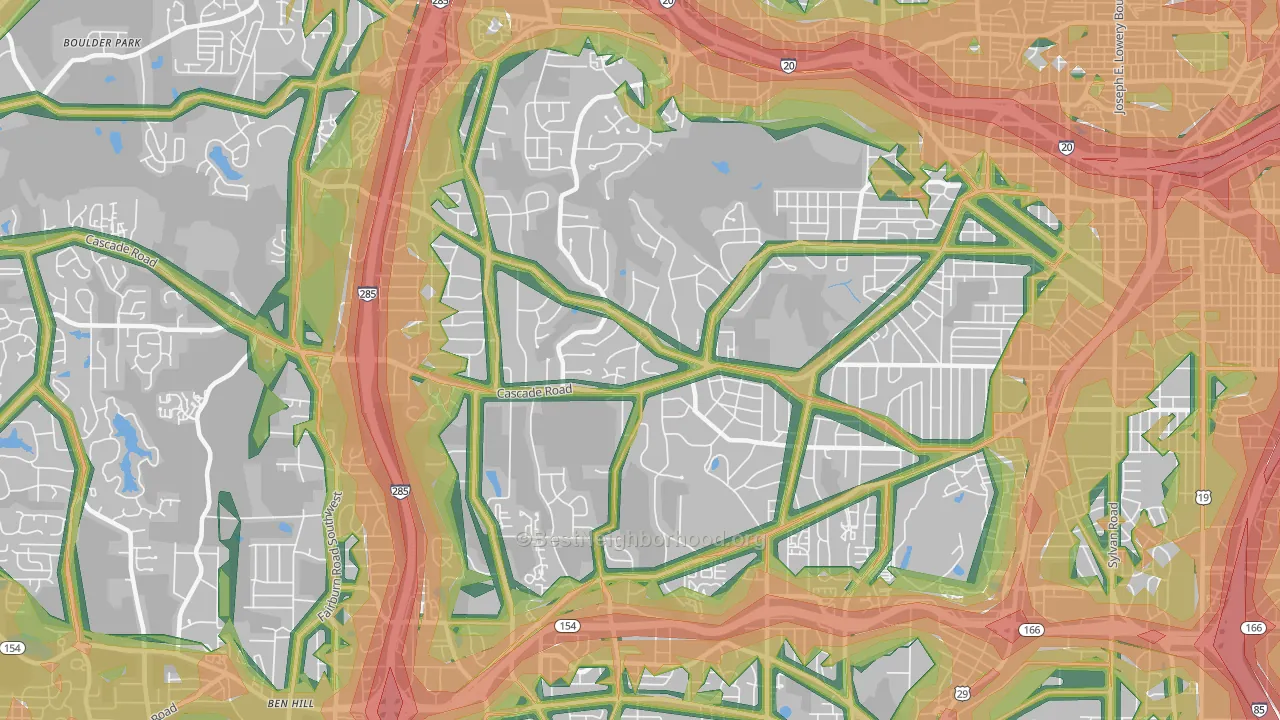 30311, GA Map of Noise Levels in 30311