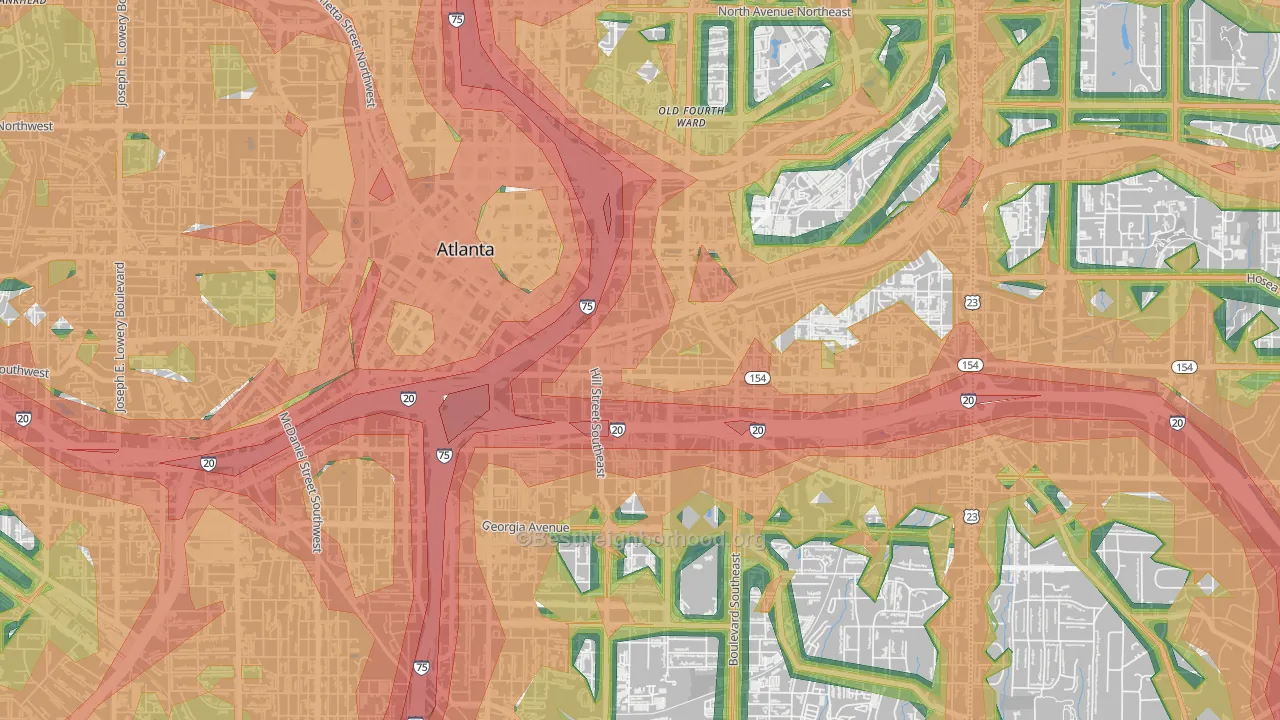 30312, GA Map of Noise Levels in 30312