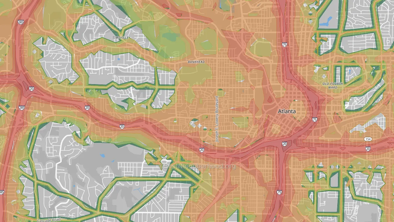 30314, GA Map of Noise Levels in 30314
