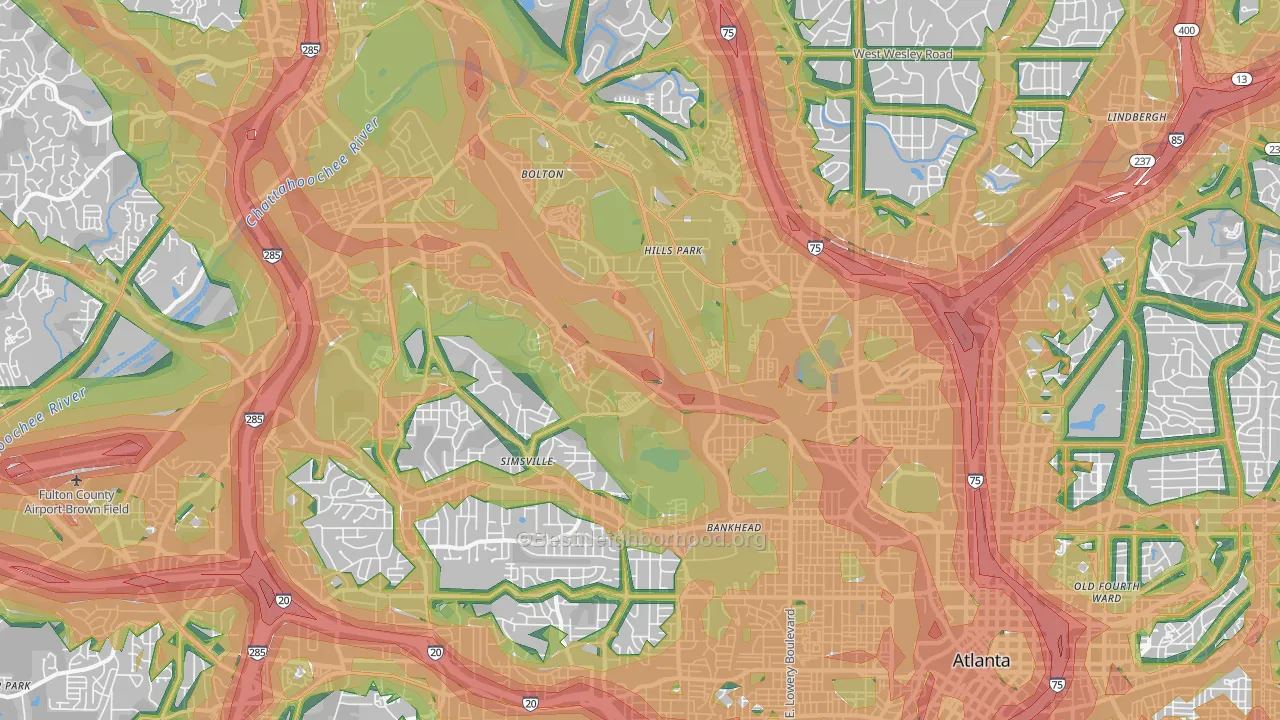 30318, GA Map of Noise Levels in 30318