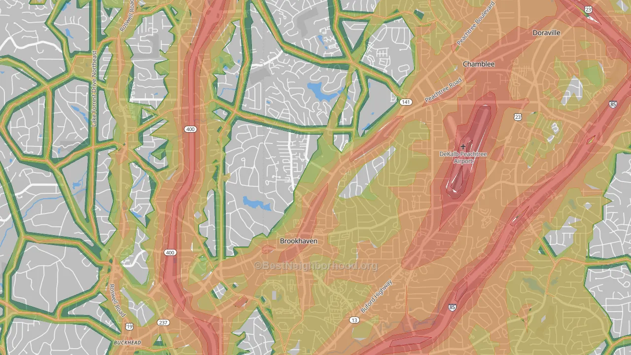 30319, GA Map of Noise Levels in 30319