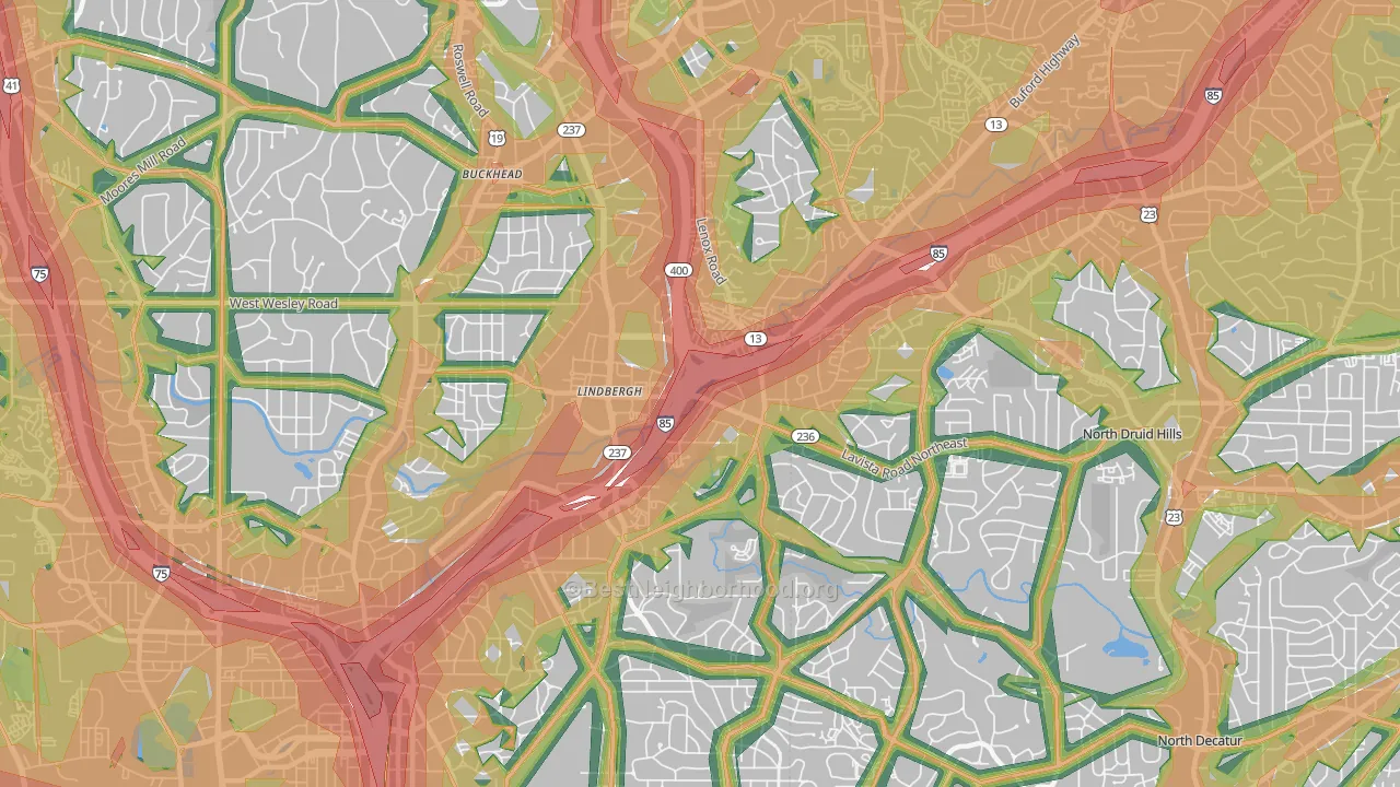 30324, GA Map of Noise Levels in 30324