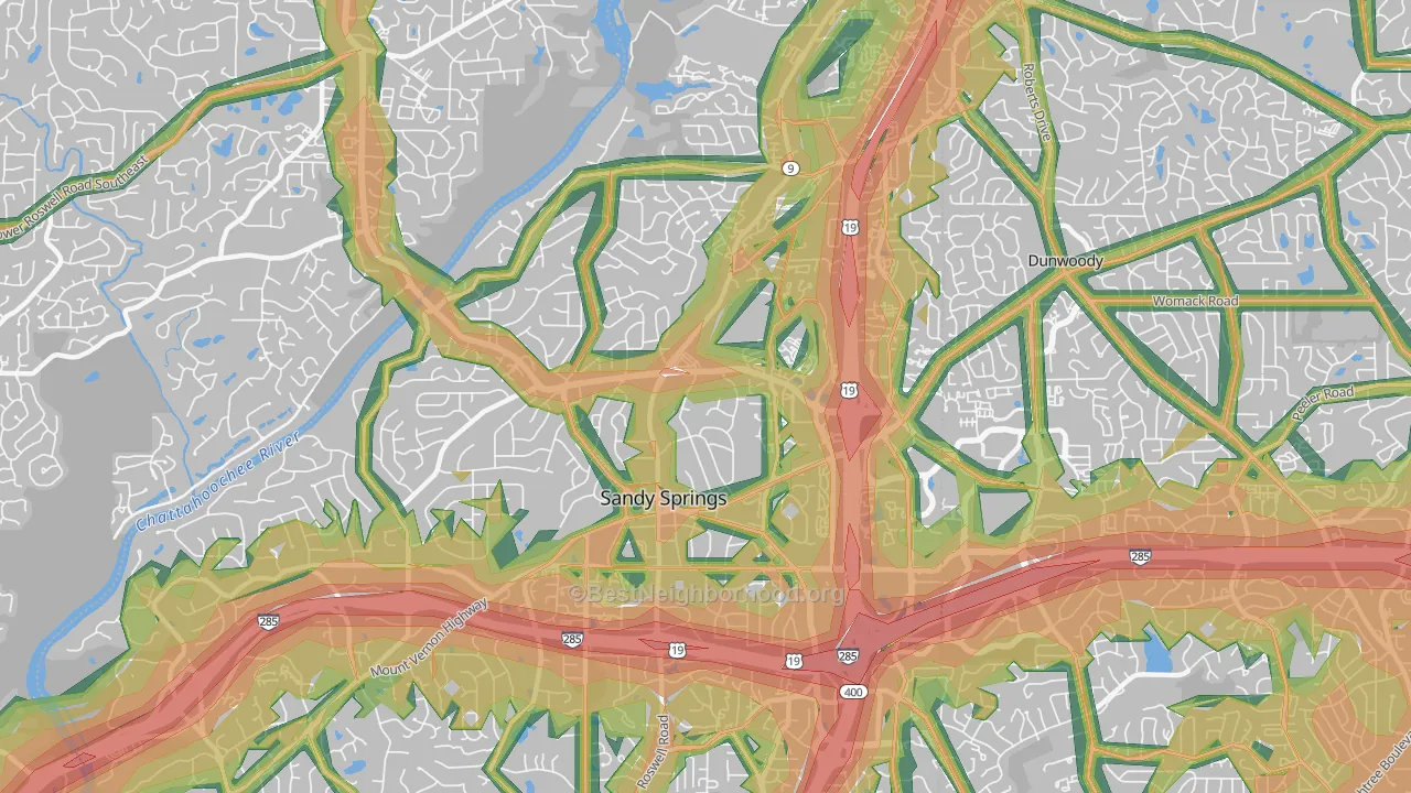 30328, GA Map of Noise Levels in 30328