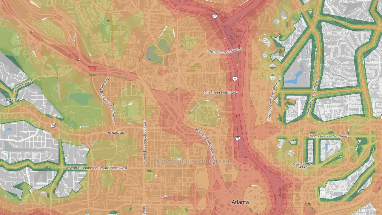 30332, GA Map of Noise Levels in 30332