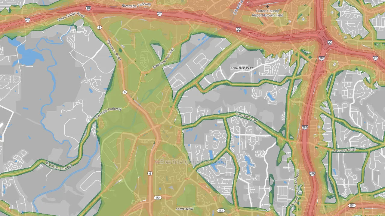 30336, GA Map of Noise Levels in 30336