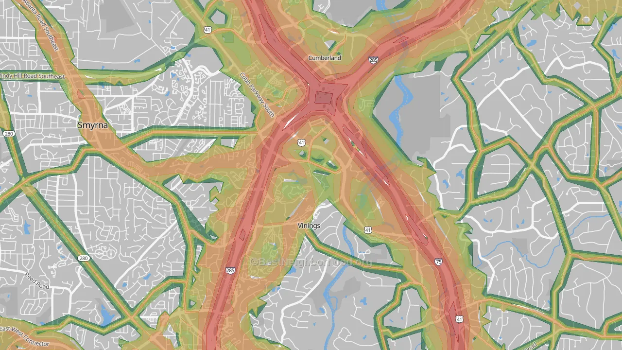 30339, GA Map of Noise Levels in 30339