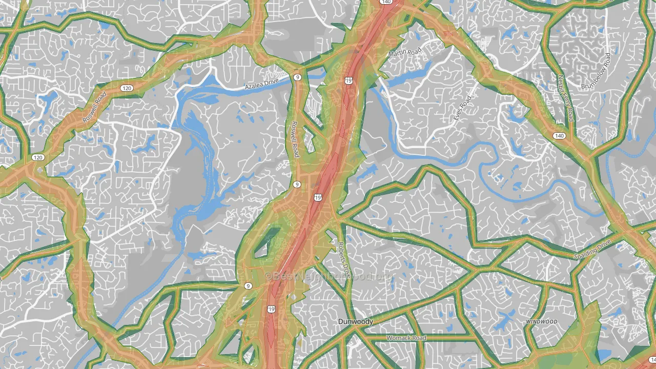 30350, GA Map of Noise Levels in 30350