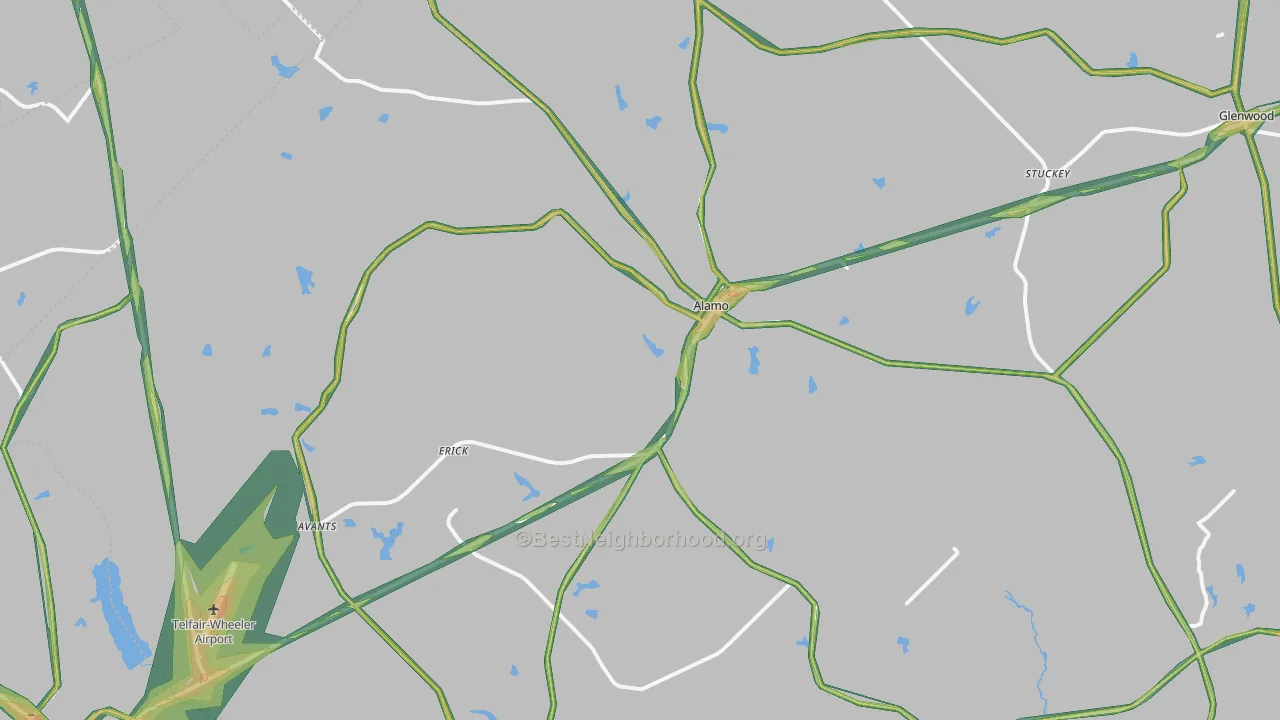 30411, GA Map of Noise Levels in 30411