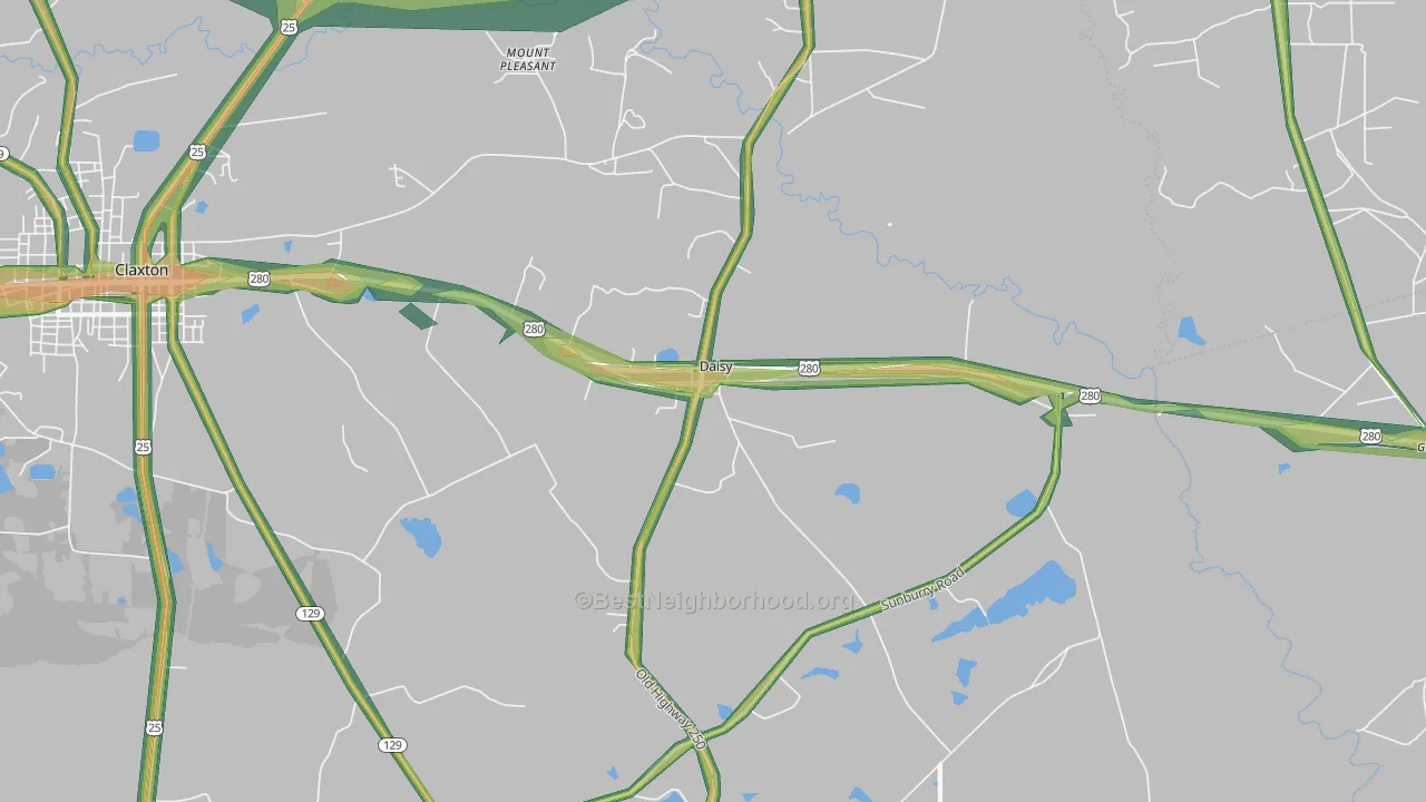 30423, GA Map of Noise Levels in 30423