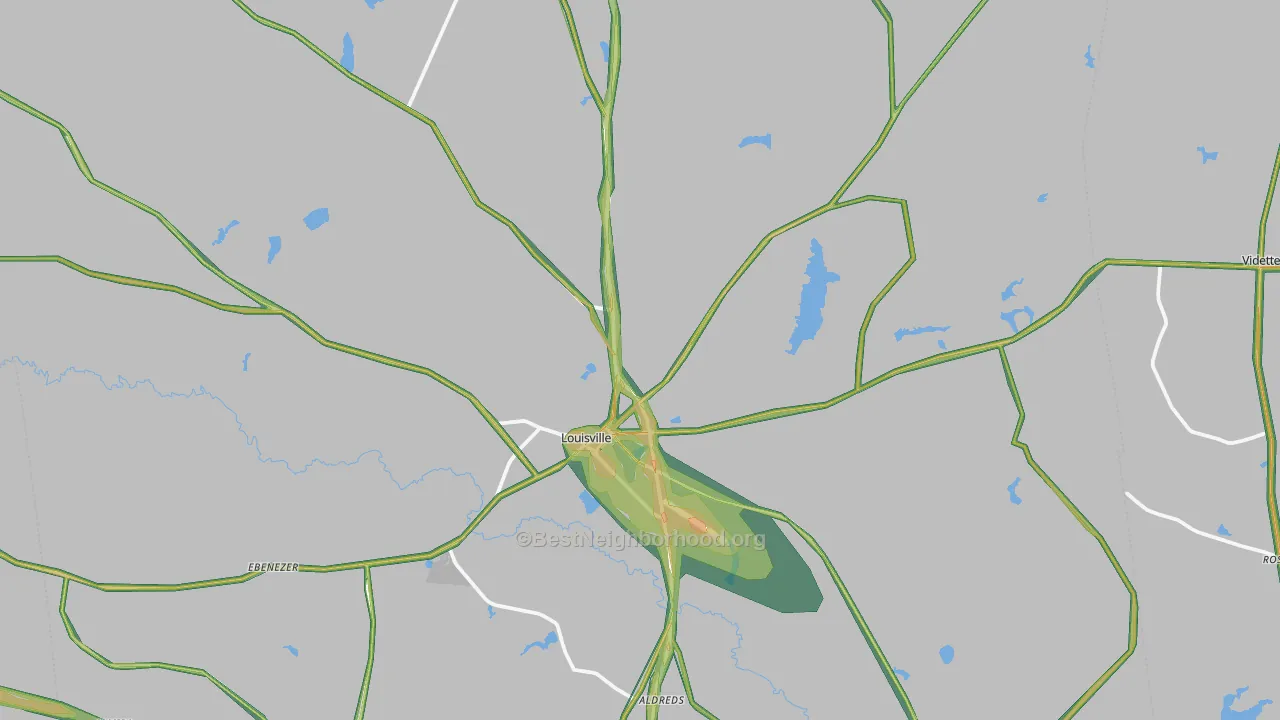 30434, GA Map of Noise Levels in 30434
