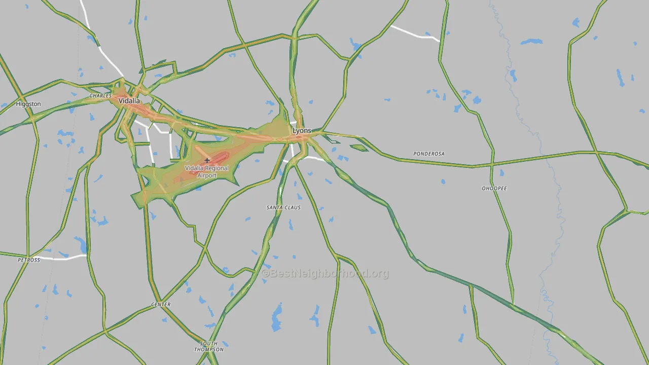 30436, GA Map of Noise Levels in 30436
