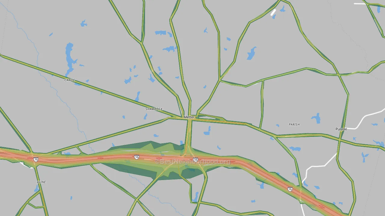 30439, GA Map of Noise Levels in 30439