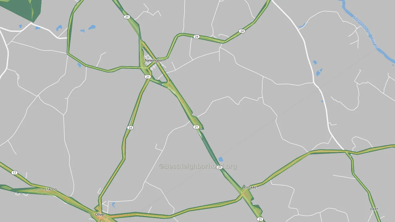 30446, GA Map of Noise Levels in 30446