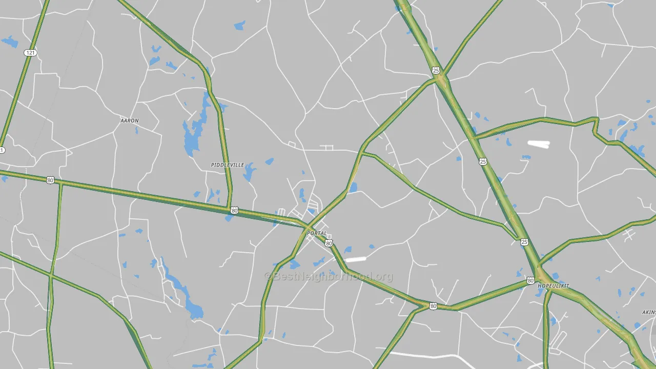 30450, GA Map of Noise Levels in 30450