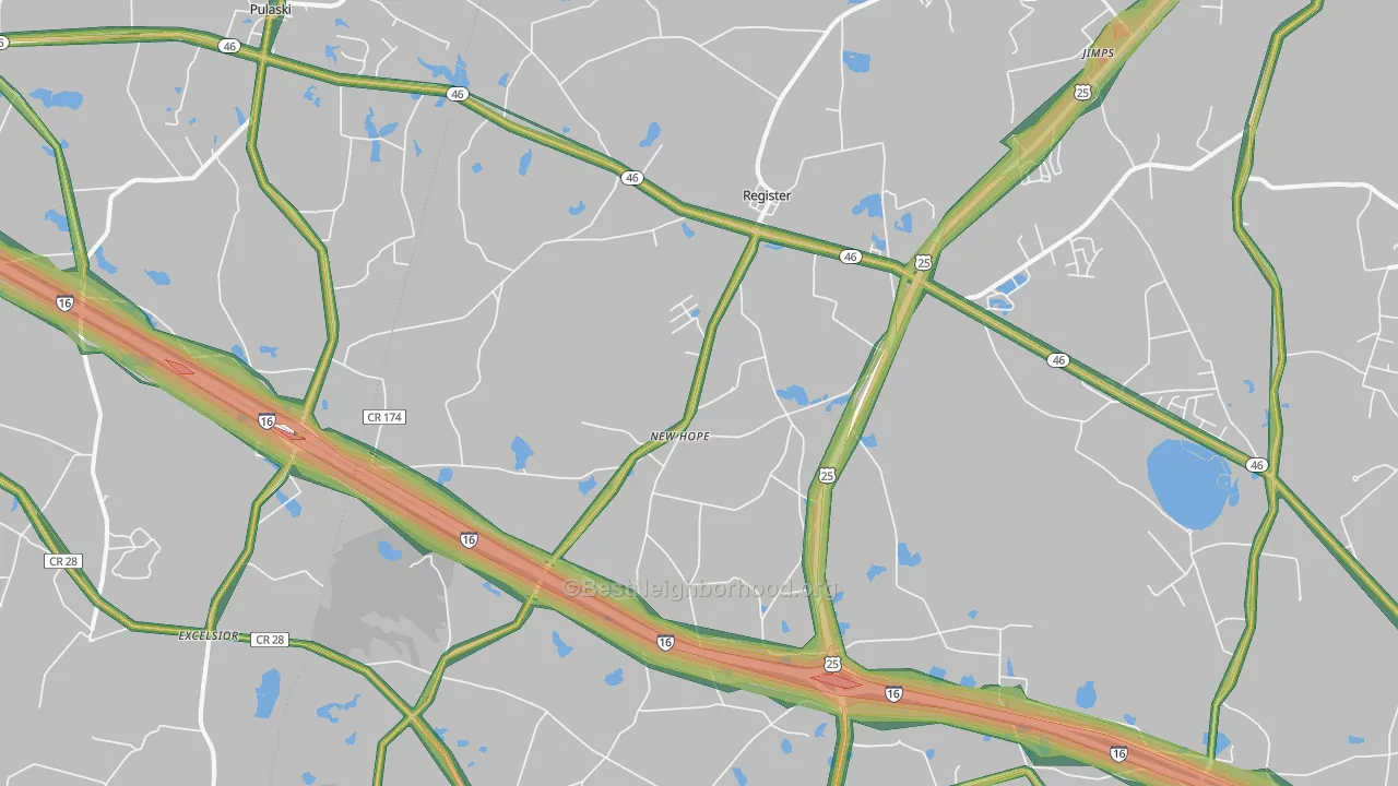 30452, GA Map of Noise Levels in 30452
