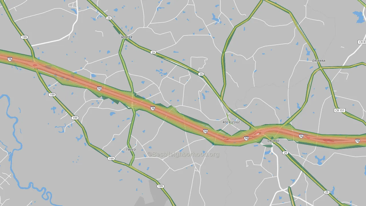 30454, GA Map of Noise Levels in 30454