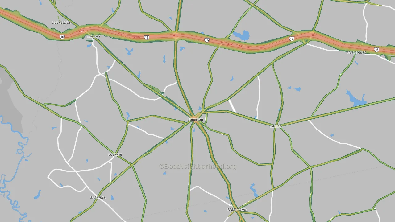 30457, GA Map of Noise Levels in 30457
