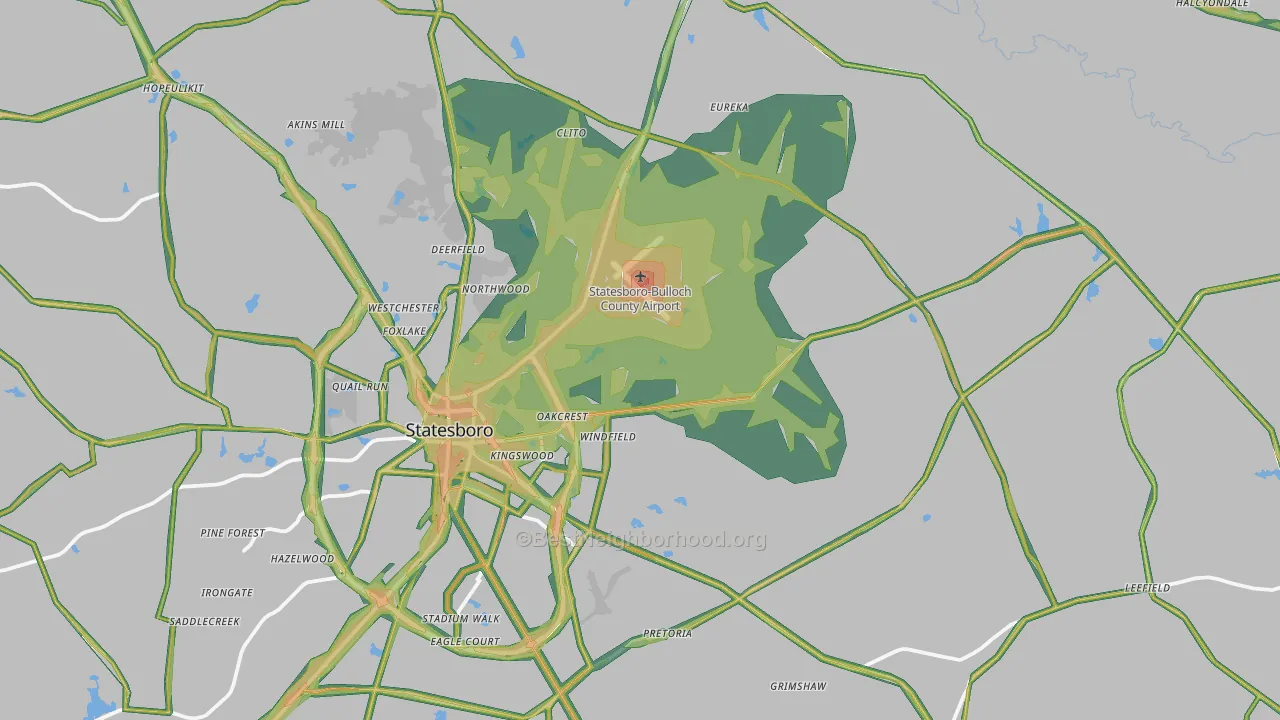 30461, GA Map of Noise Levels in 30461