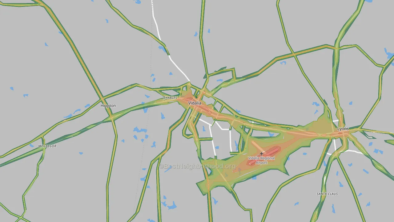30474, GA Map of Noise Levels in 30474