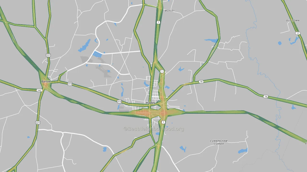 30477, GA Map of Noise Levels in 30477