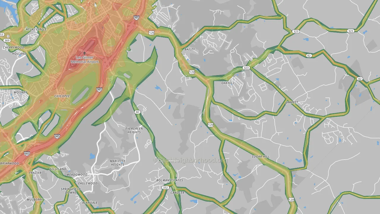 30507, GA Map of Noise Levels in 30507