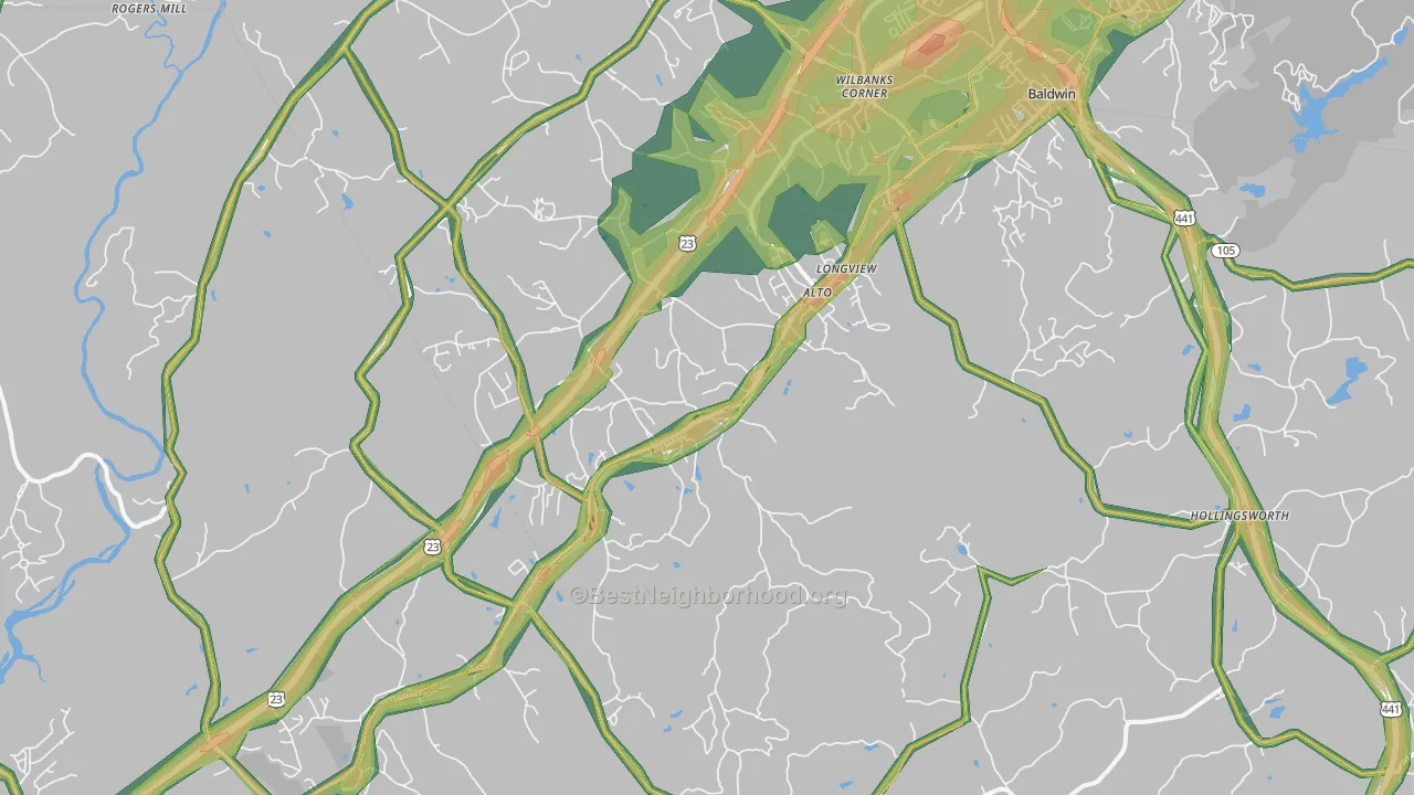 30510, GA Map of Noise Levels in 30510