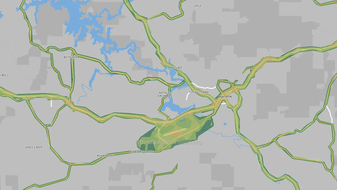 30512, GA Map of Noise Levels in 30512