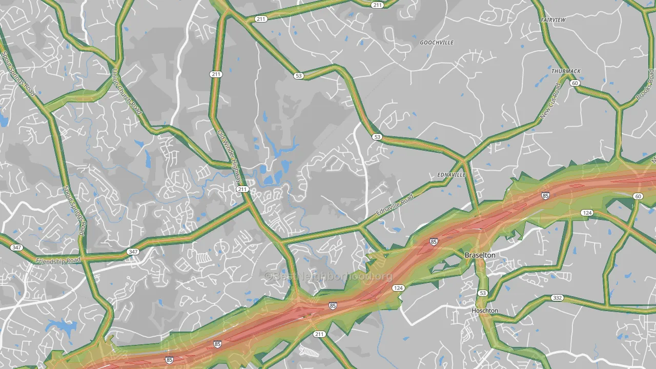 30517, GA Map of Noise Levels in 30517