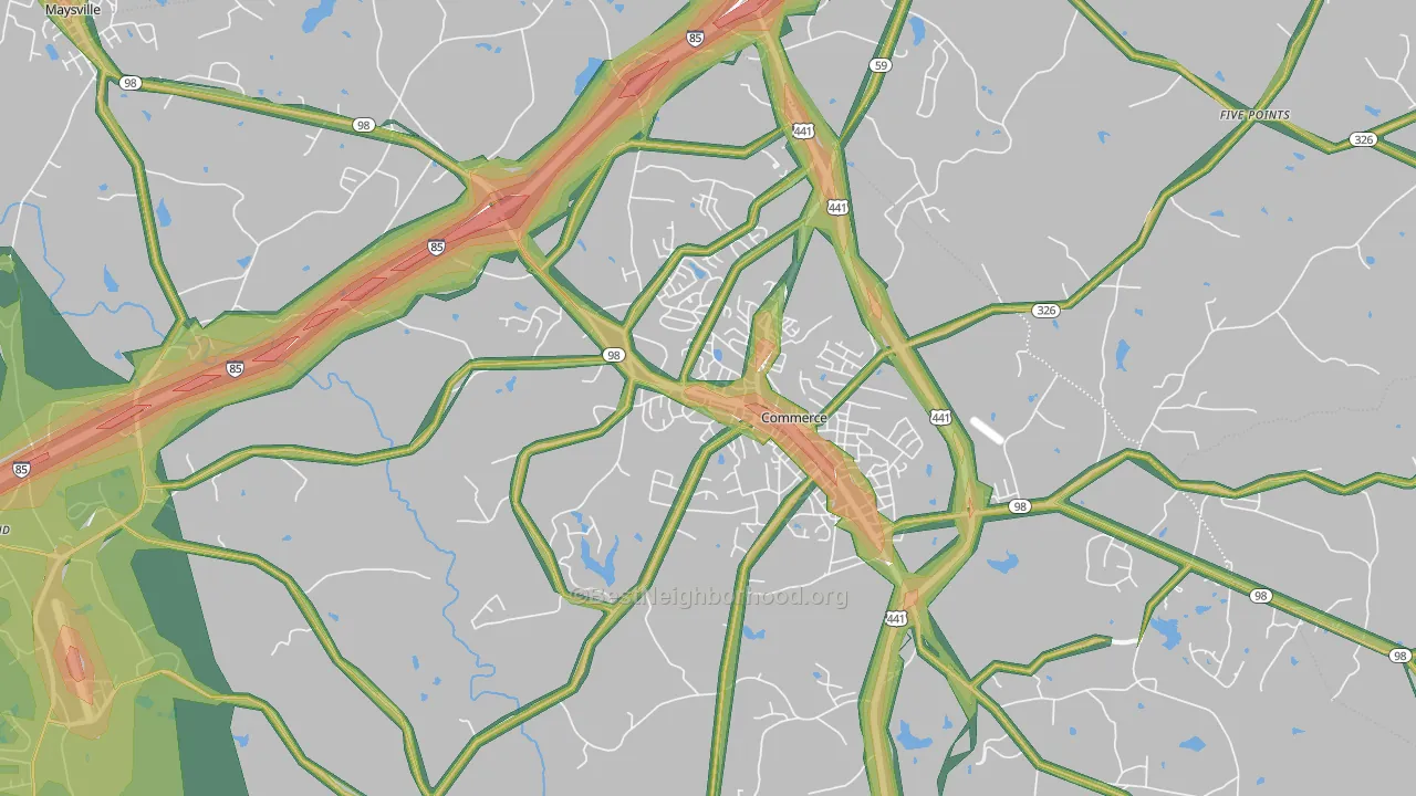 30529, GA Map of Noise Levels in 30529