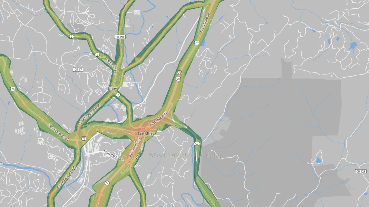 30539, GA Map of Noise Levels in 30539