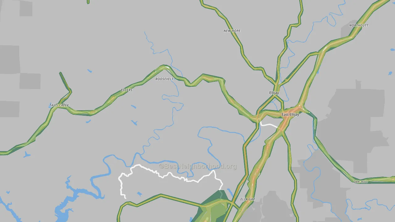 30540, GA Map of Noise Levels in 30540