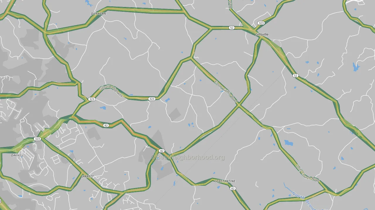 30543, GA Map of Noise Levels in 30543