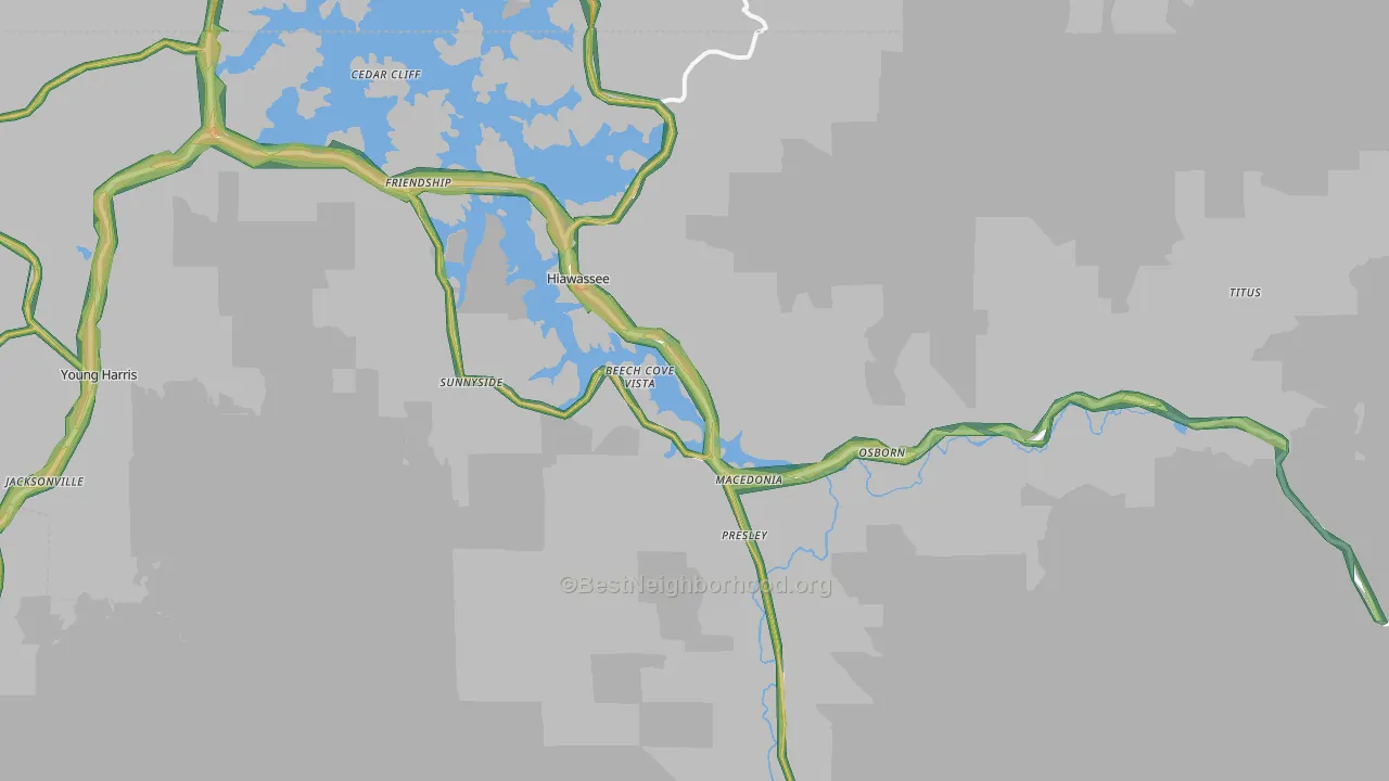 30546, GA Map of Noise Levels in 30546