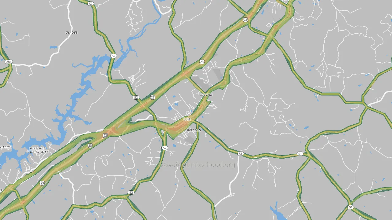30554, GA Map of Noise Levels in 30554