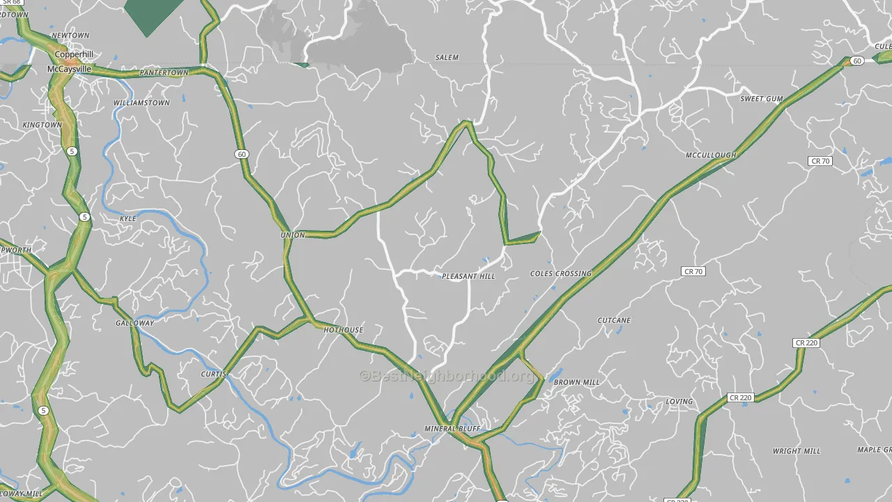 30559, GA Map of Noise Levels in 30559