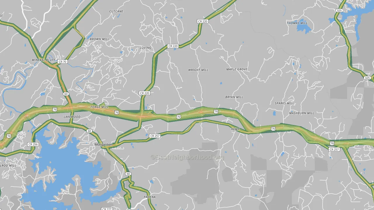 30560, GA Map of Noise Levels in 30560
