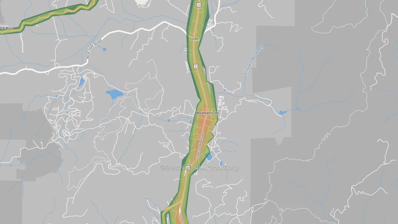 30562, GA Map of Noise Levels in 30562