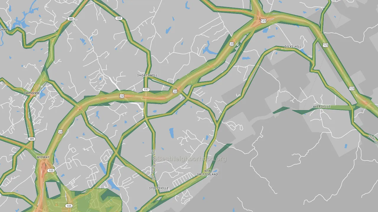 30563, GA Map of Noise Levels in 30563
