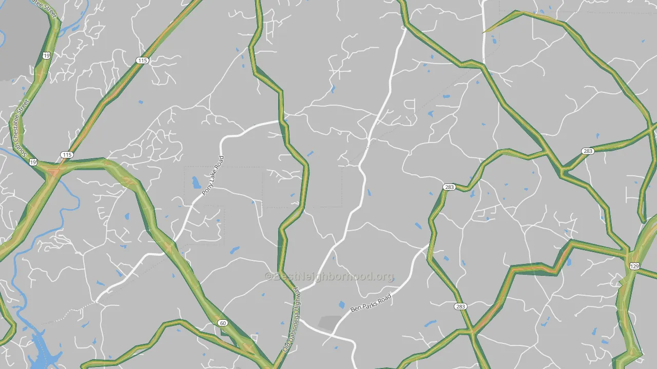 30564, GA Map of Noise Levels in 30564