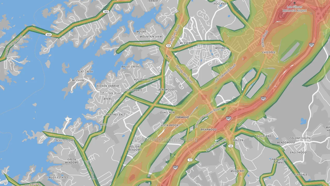 30566, GA Map of Noise Levels in 30566