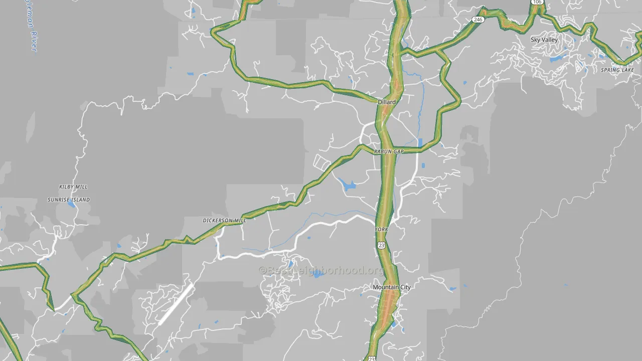 30568, GA Map of Noise Levels in 30568