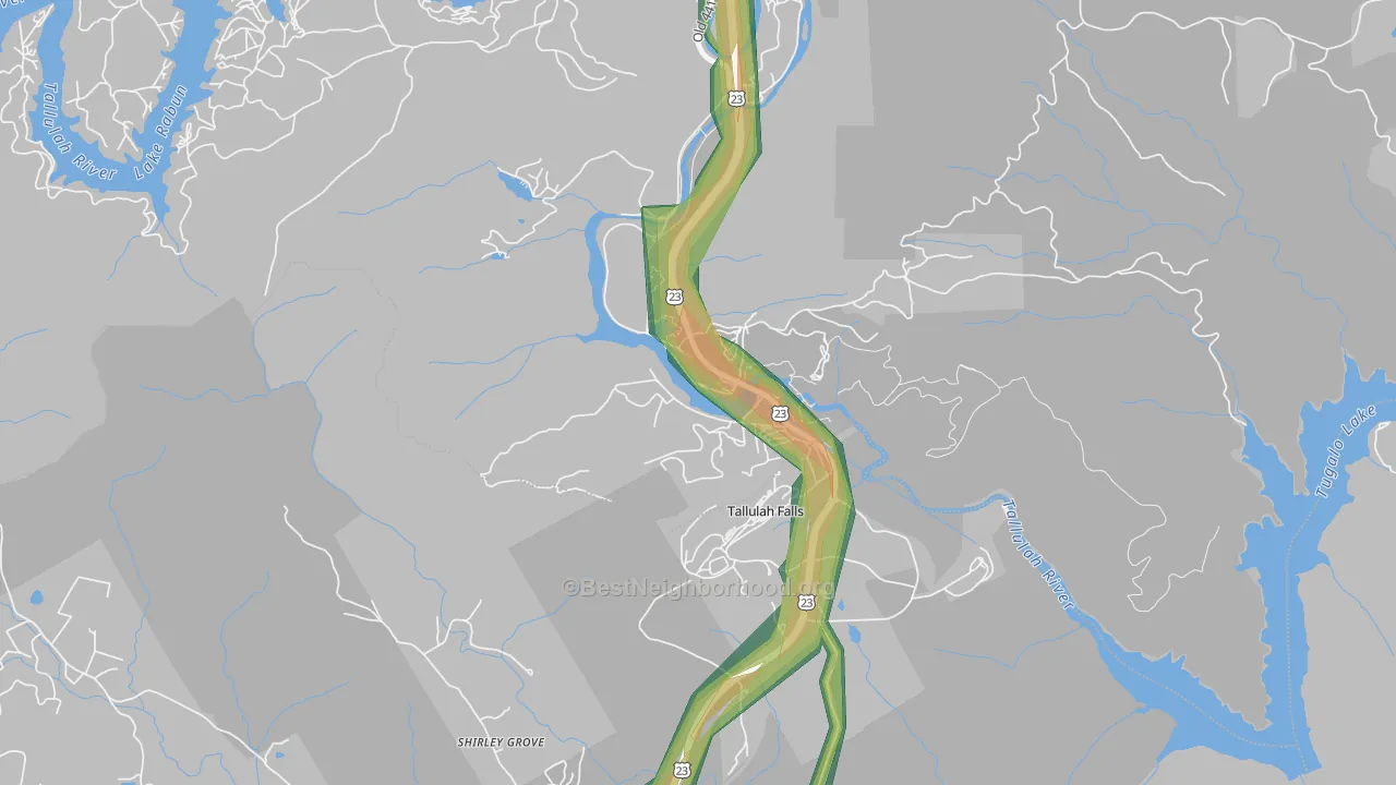 30573, GA Map of Noise Levels in 30573