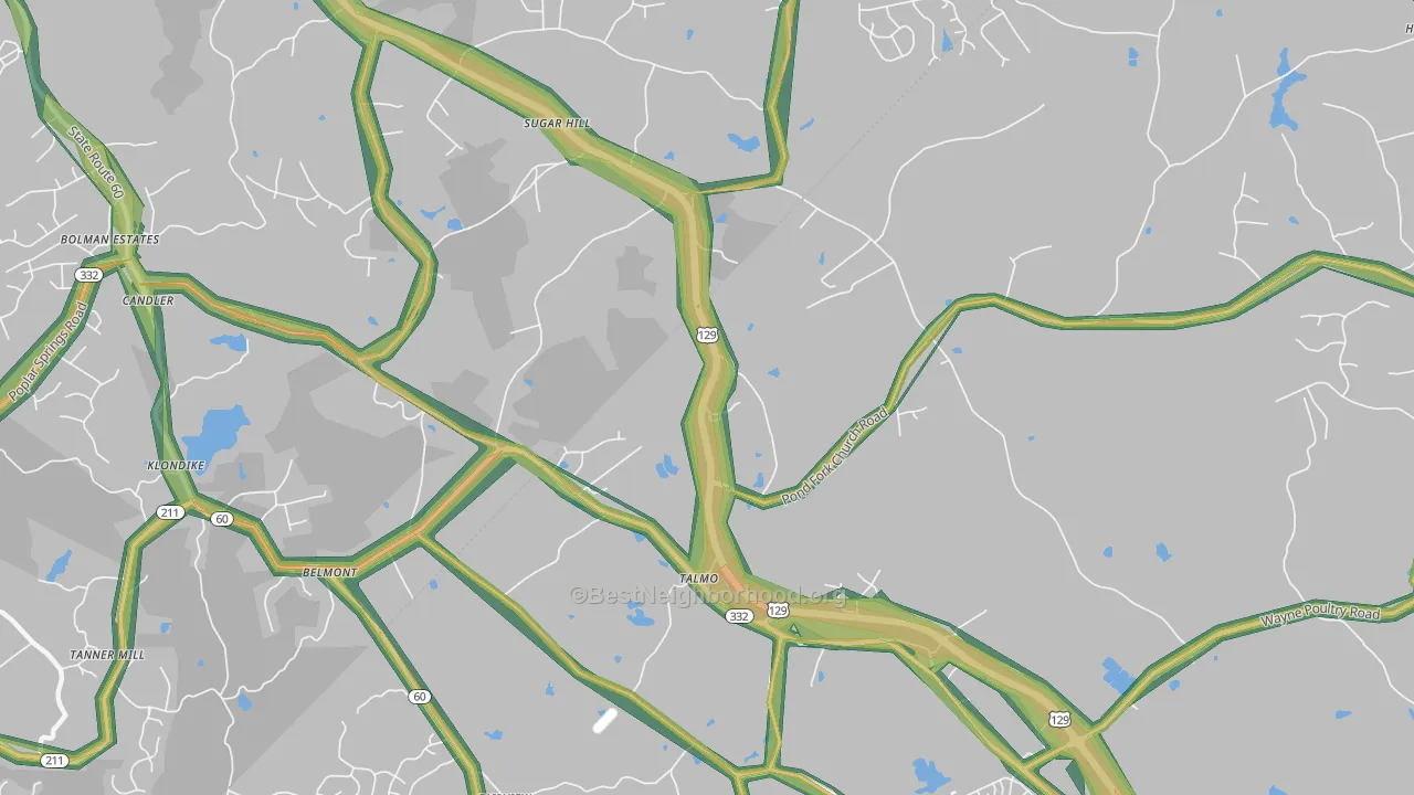 30575, GA Map of Noise Levels in 30575