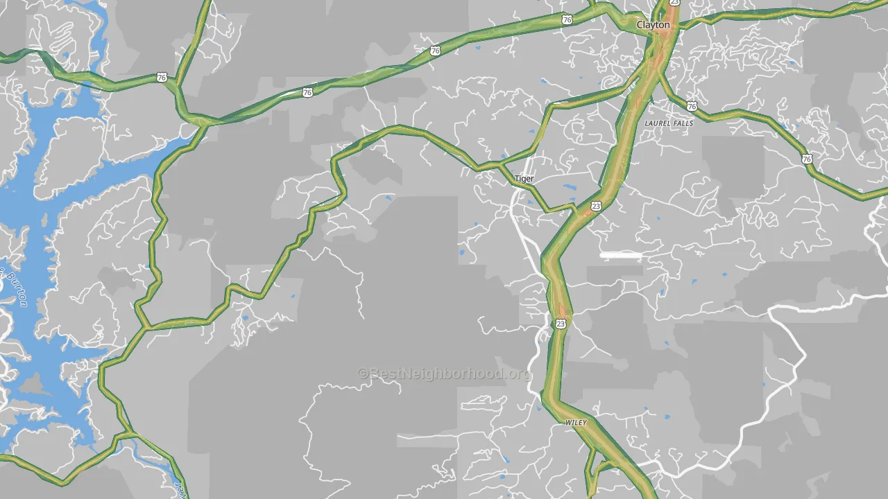 30576, GA Map of Noise Levels in 30576