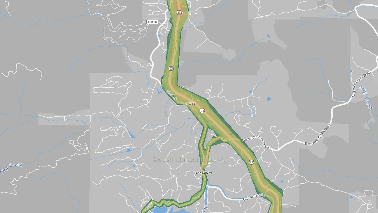 30581, GA Map of Noise Levels in 30581