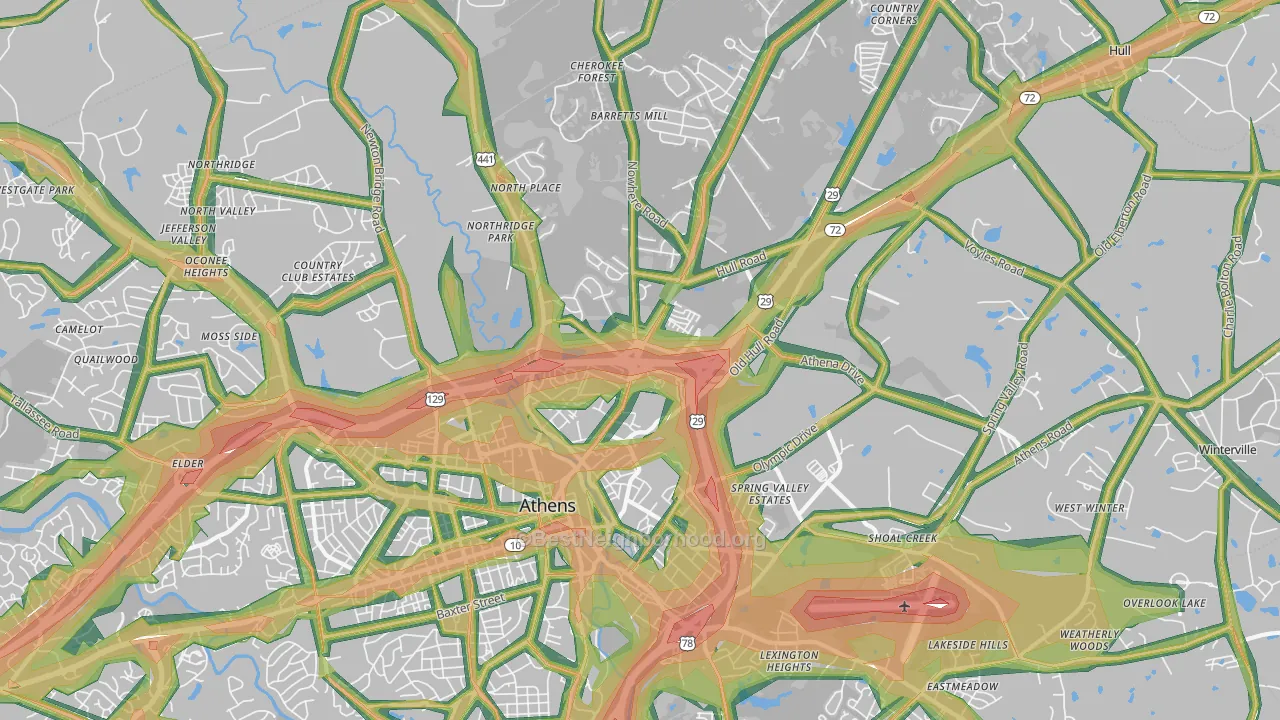 30601, GA Map of Noise Levels in 30601