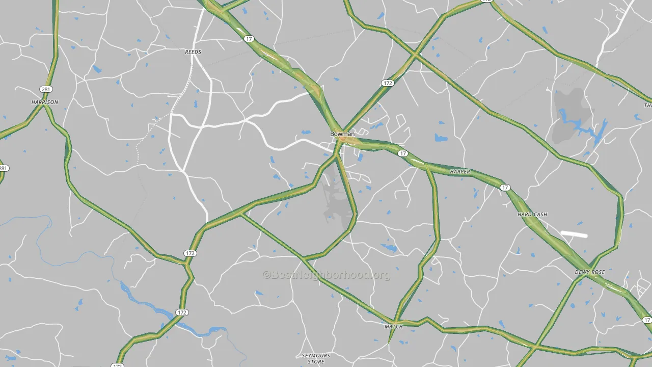 30624, GA Map of Noise Levels in 30624