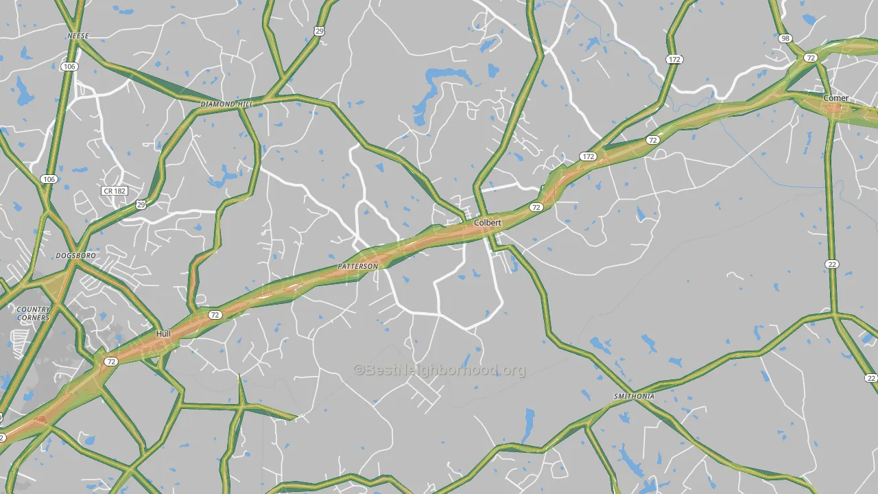 30628, GA Map of Noise Levels in 30628